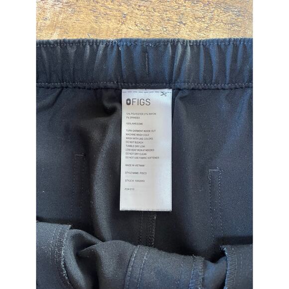 Womens FIGS Technical‎ Collection Black Scrub Pants Straight Leg Size Small - Picture 8 of 9